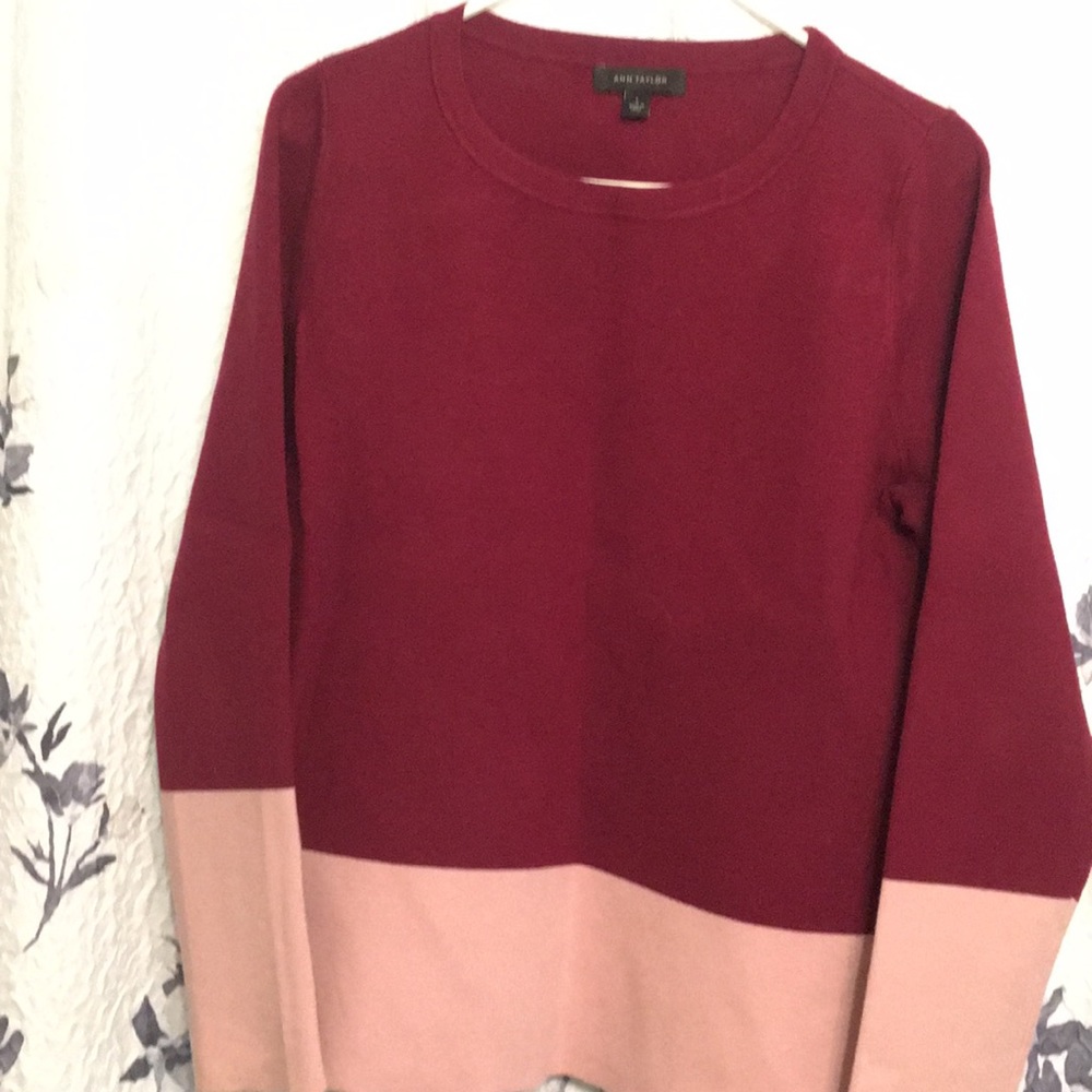 Ann Taylor Pink/Burgundy Sweater.
